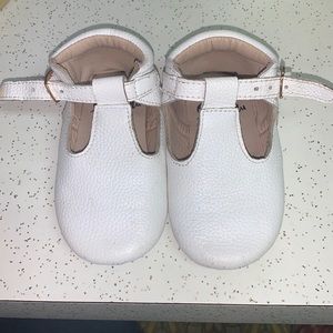 White T-Straps by Monkey Feet